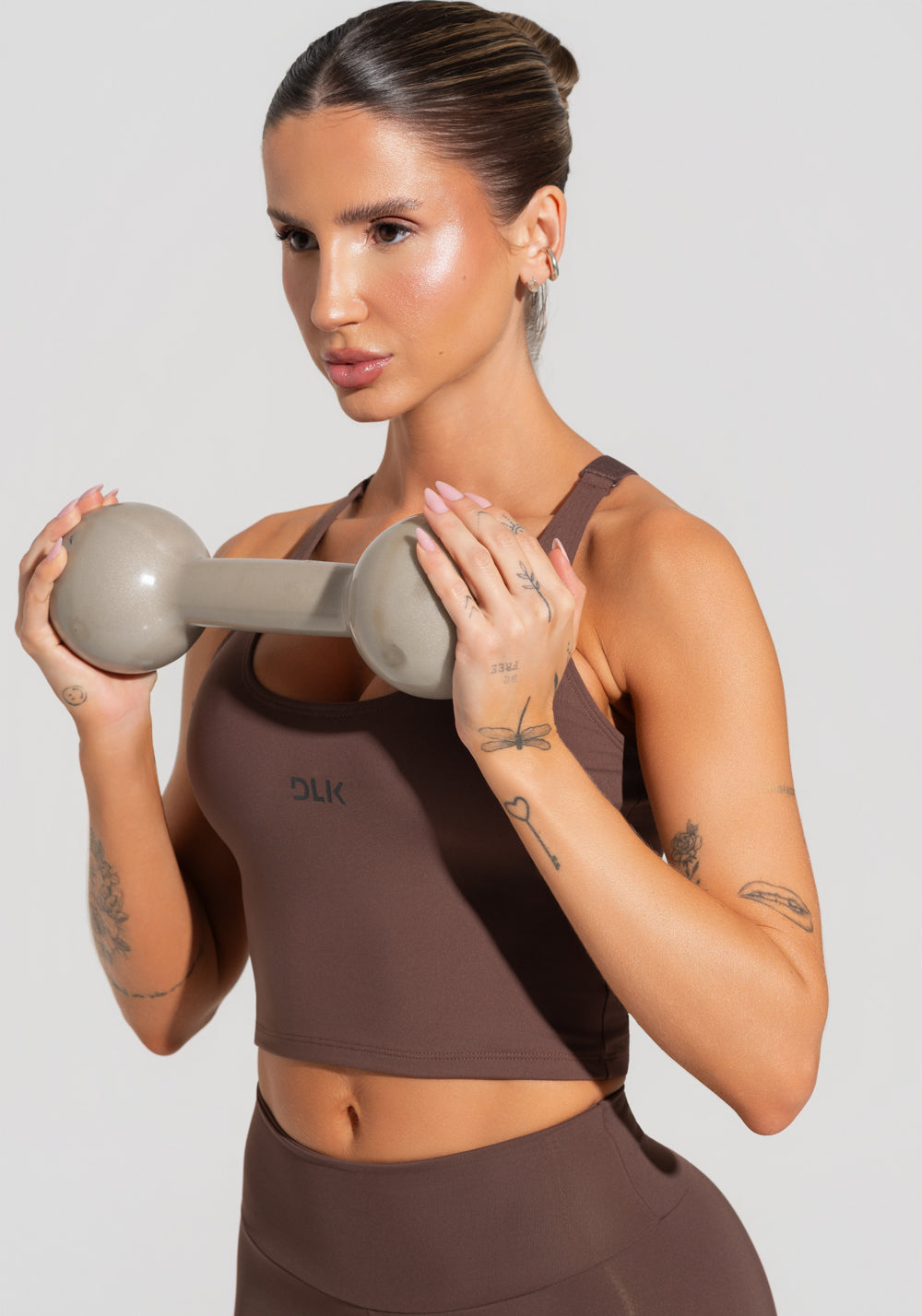 Cropped Fitness Feminino Com Alças Reguláveis Soul Dlk Marrom