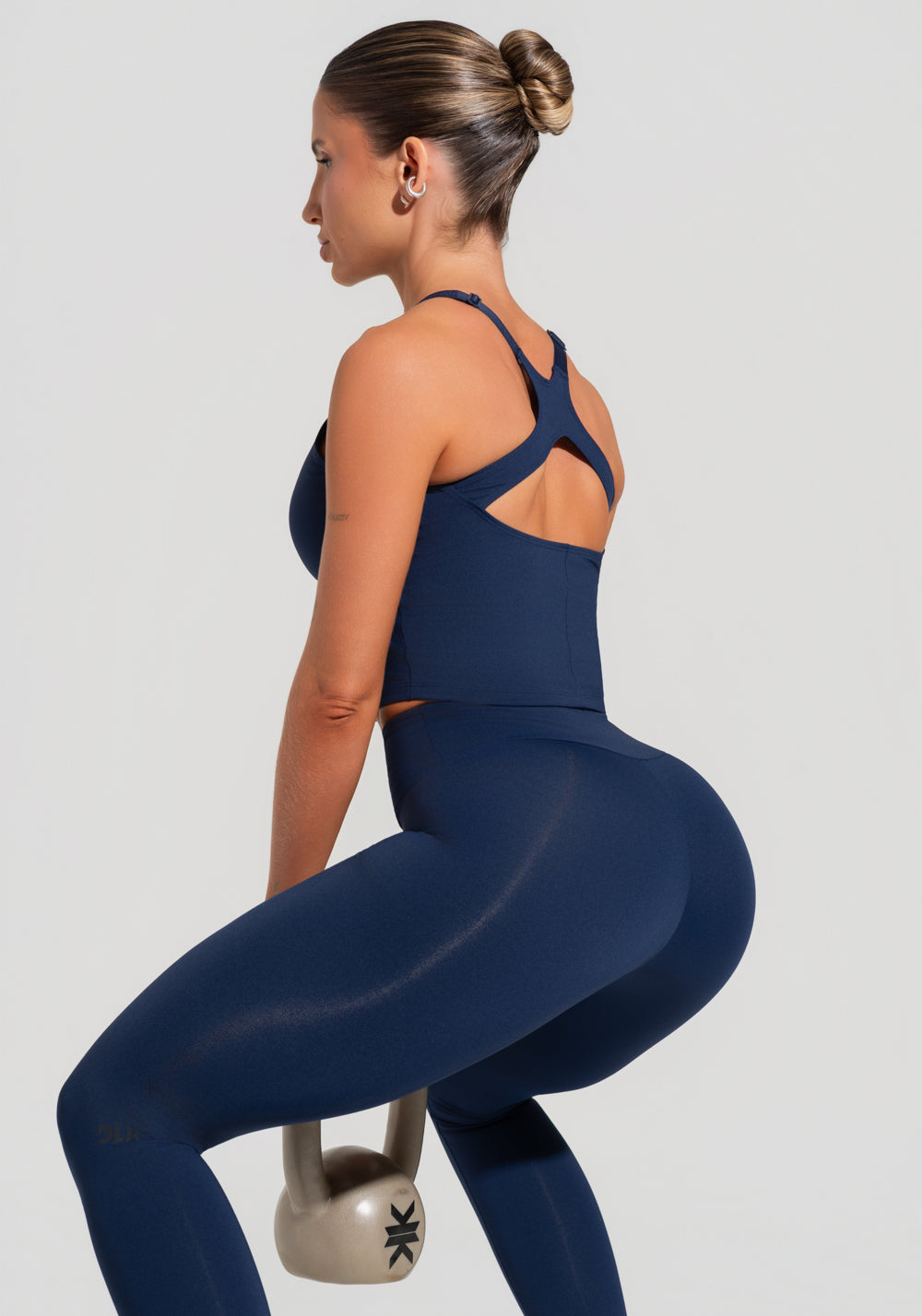 Cropped Fitness Feminino Com Alças Reguláveis Soul Dlk Azul Marinho