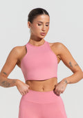 Cropped Fitness Feminino Com Cava Americana Soul Dlk Rosa