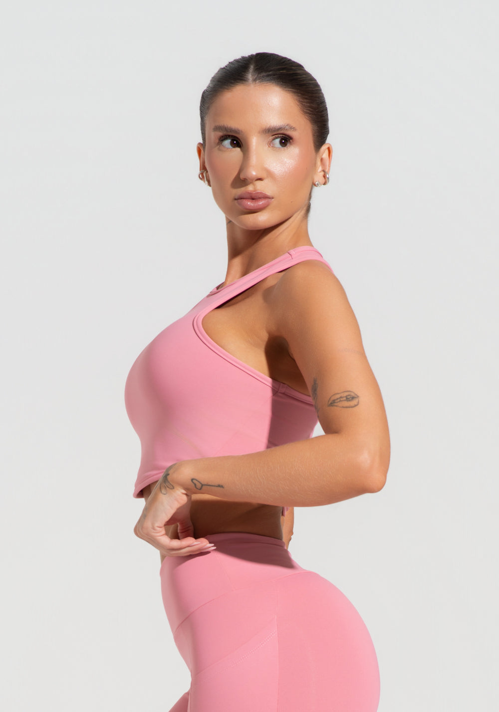 Cropped Fitness Feminino Com Cava Americana Soul Dlk Rosa