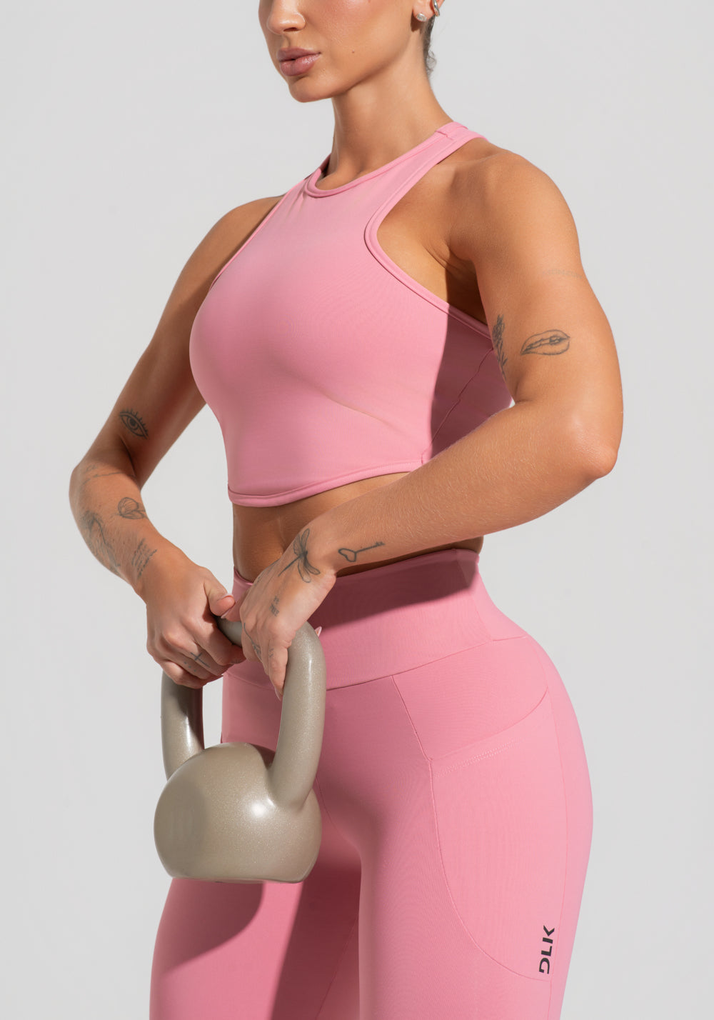 Cropped Fitness Feminino Com Cava Americana Soul Dlk Rosa