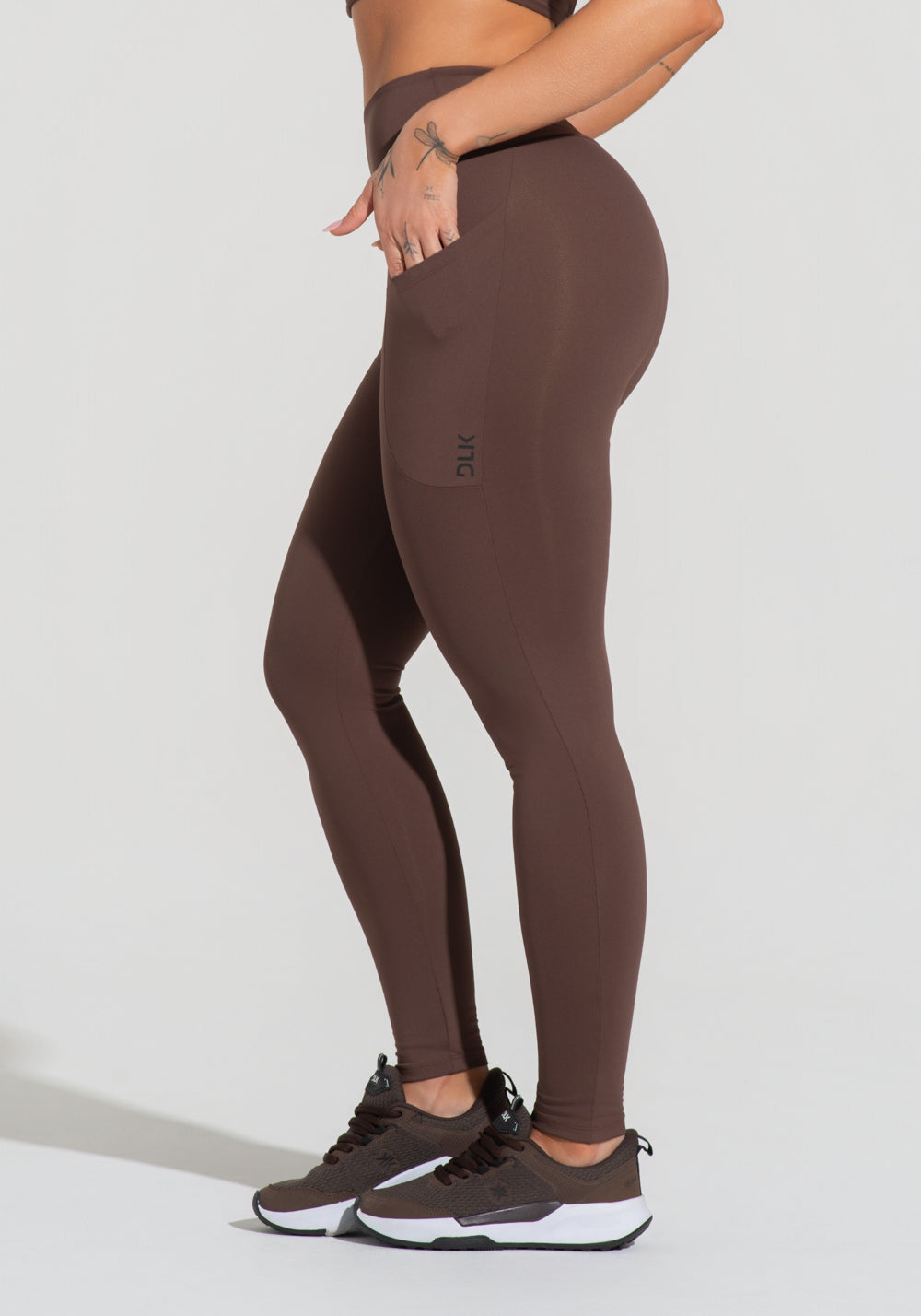 Legging Fitness Feminina Com Bolsos Soul Dlk Marrom
