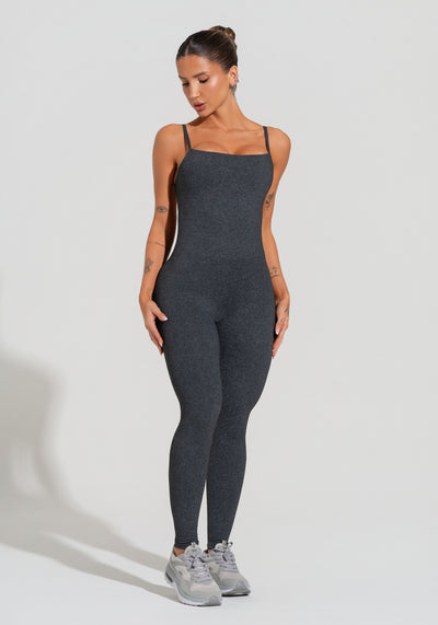 Macacão Fitness Feminino Com Alças Reguláveis Soul Dlk Mescla