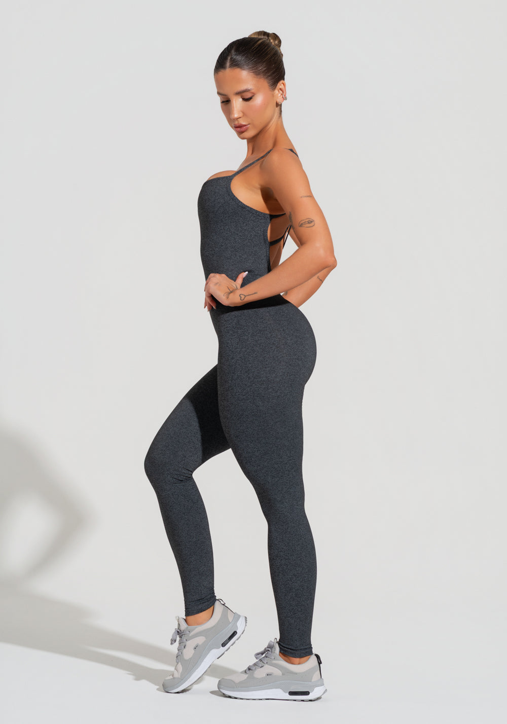 Macacão Fitness Feminino Com Alças Reguláveis Soul Dlk Mescla