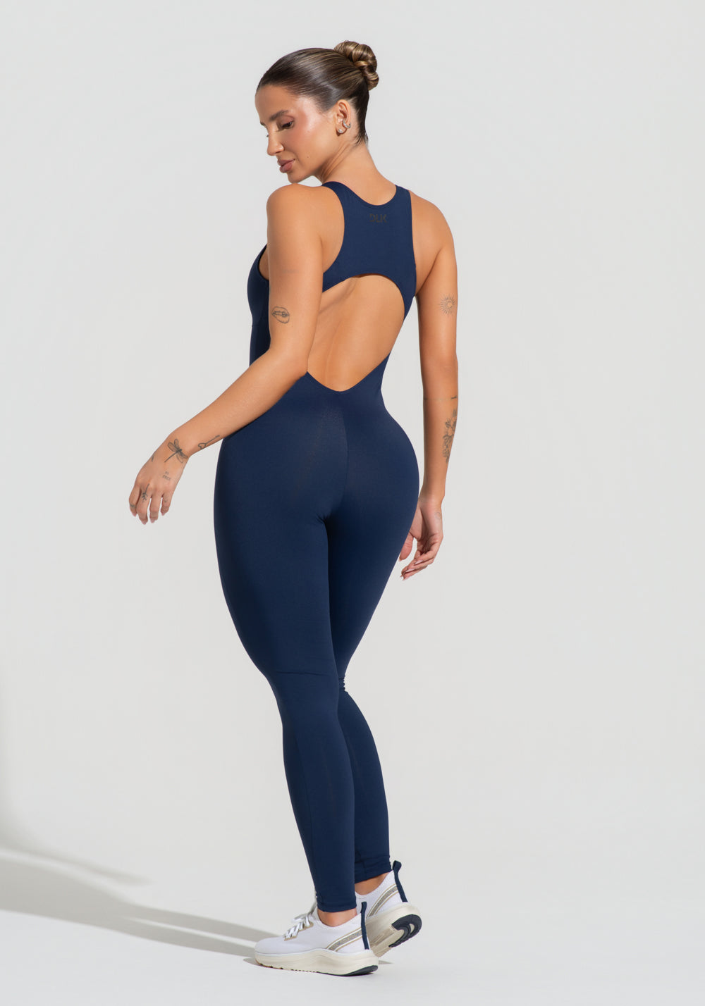 Macacão Fitness Feminino Nadador Com Decote Soul Dlk Azul Marinho