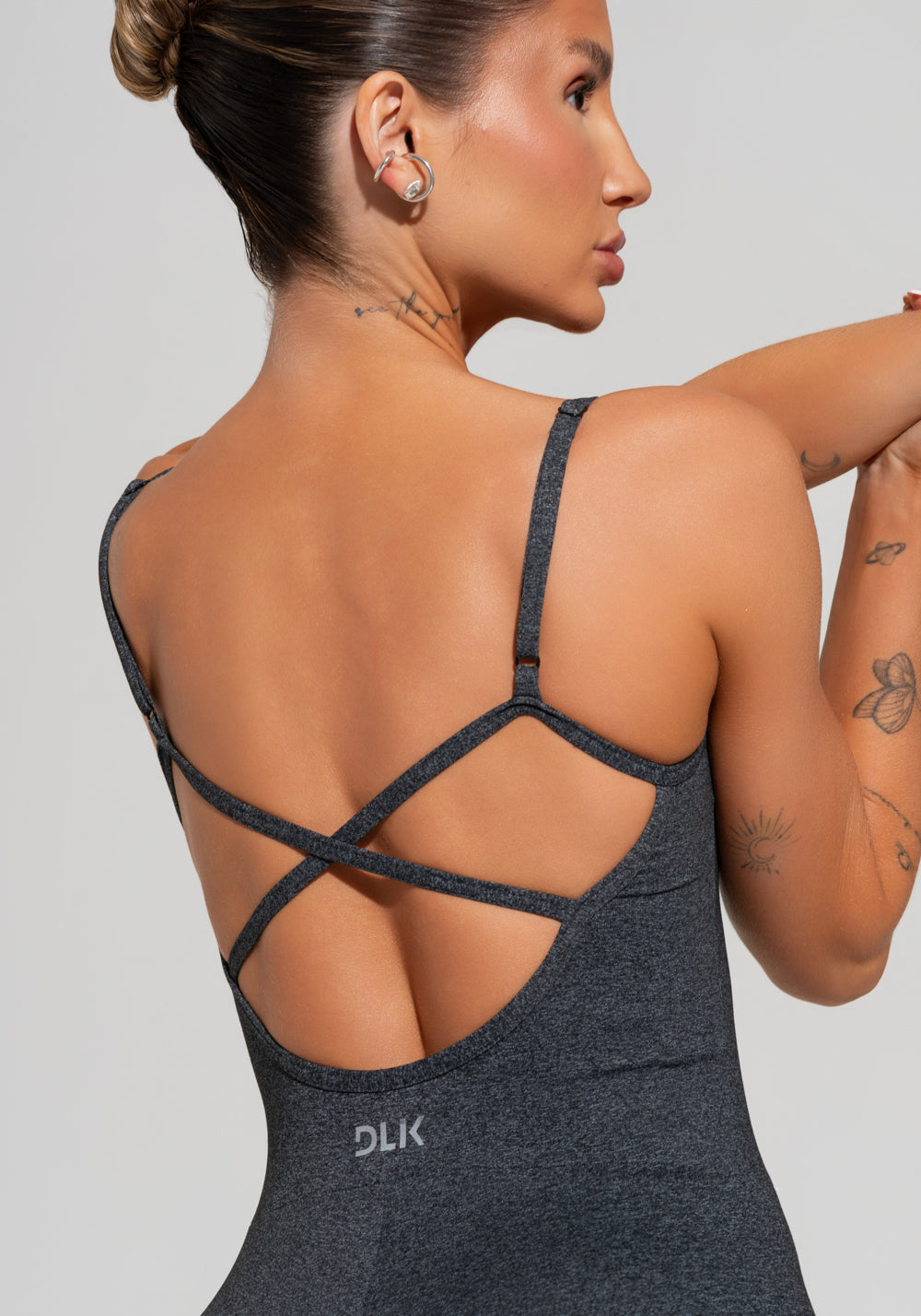 Macaquinho Fitness Feminino Com Alças Reguláveis Soul Dlk Mescla