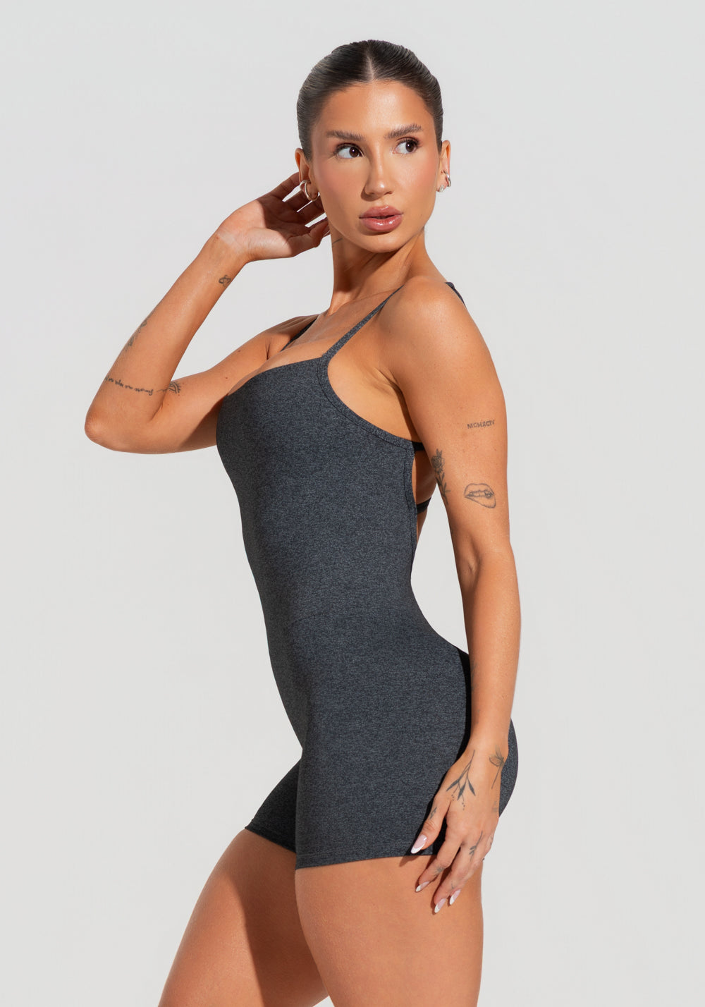 Macaquinho Fitness Feminino Com Alças Reguláveis Soul Dlk Mescla