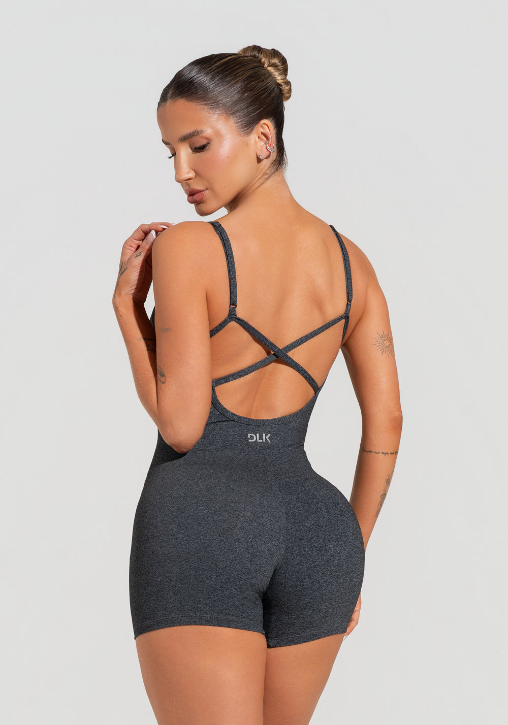 Macaquinho Fitness Feminino Com Alças Reguláveis Soul Dlk Mescla