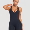 Macaquinho Fitness Feminino Nadador Com Decote Soul Dlk Preto