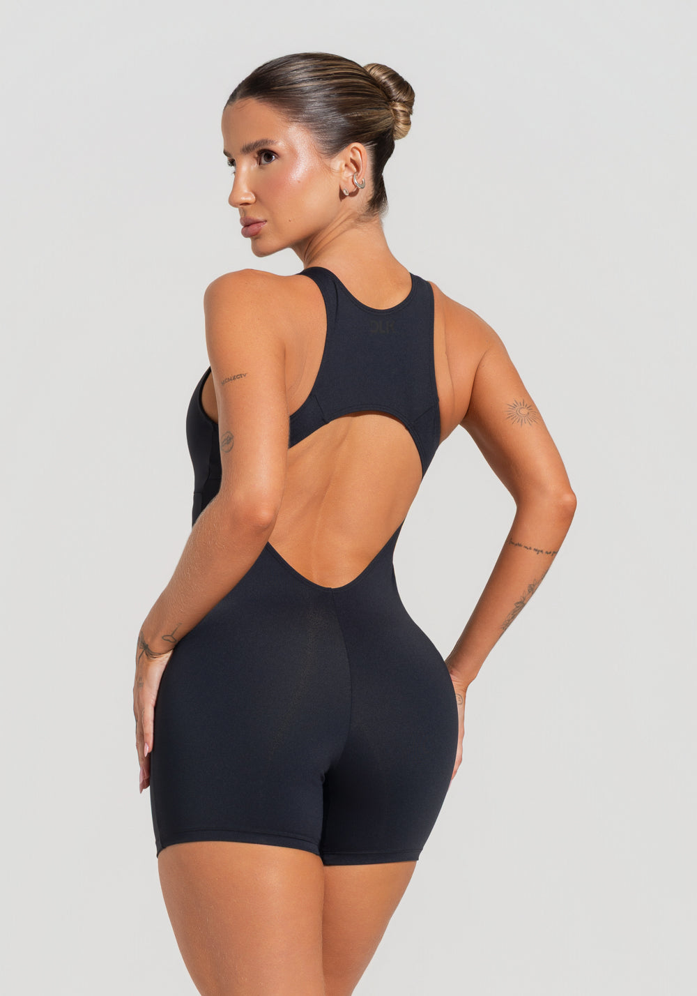 Macaquinho Fitness Feminino Nadador Com Decote Soul Dlk Preto