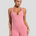 Macaquinho Fitness Feminino Nadador Com Decote Soul Dlk Rosa