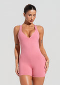 Macaquinho Fitness Feminino Nadador Com Decote Soul Dlk Rosa
