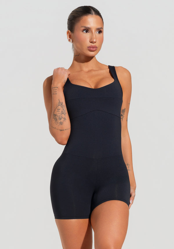 Macaquinho Fitness Feminino Com Alças Largas Soul Dlk Preto