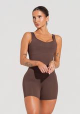 Macaquinho Fitness Feminino Com Alças Largas Soul Dlk Marrom