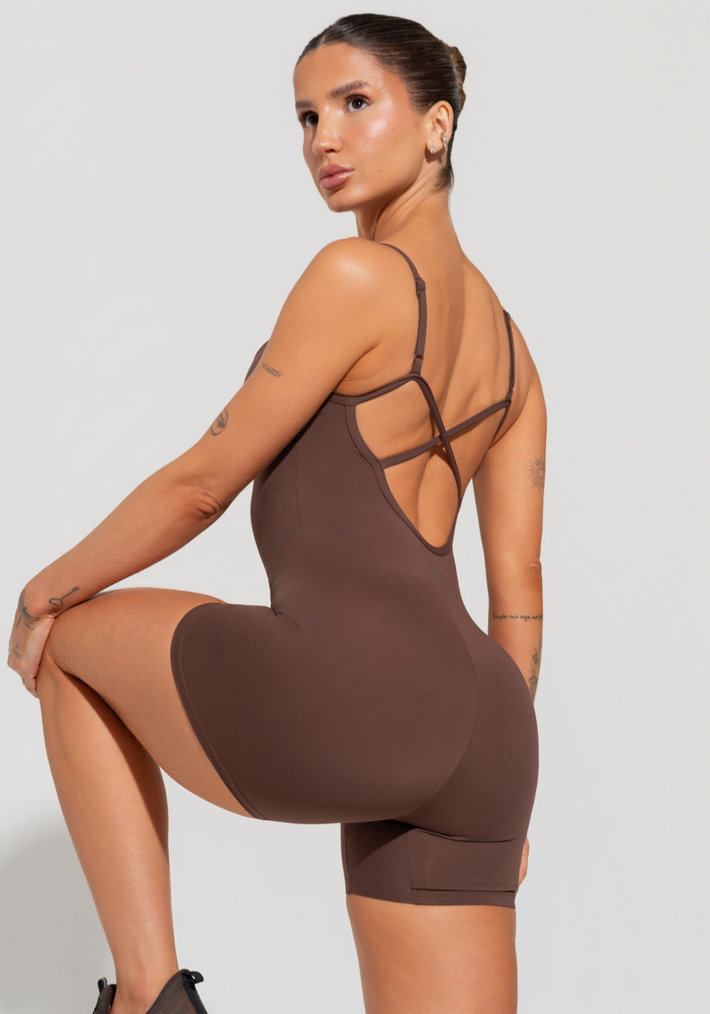 Macaquinho Fitness Feminino Com Alças Reguláveis Soul Dlk Marrom