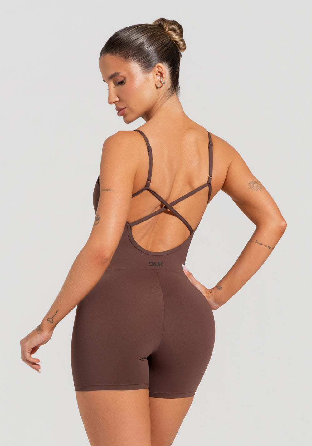 Macaquinho Fitness Feminino Com Alças Reguláveis Soul Dlk Marrom