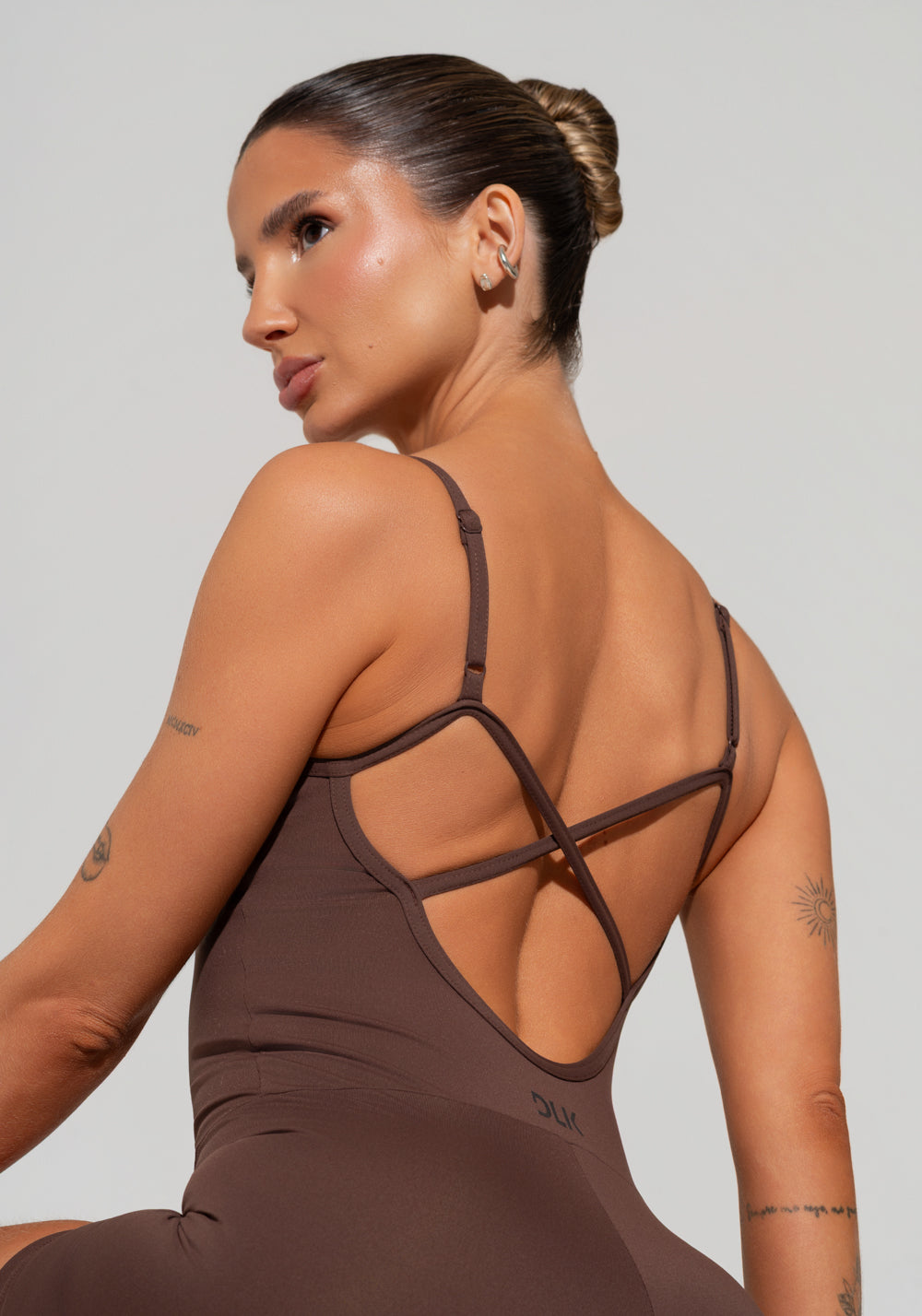 Macaquinho Fitness Feminino Com Alças Reguláveis Soul Dlk Marrom