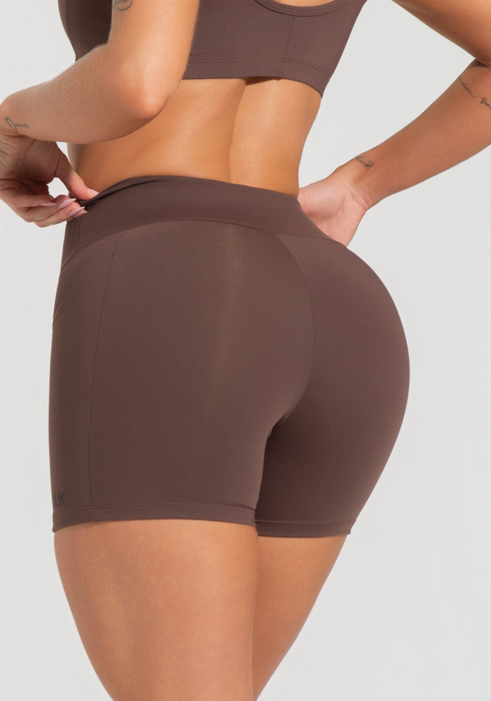 Short Fitness Feminino Com Bolsos Soul Dlk Marrom