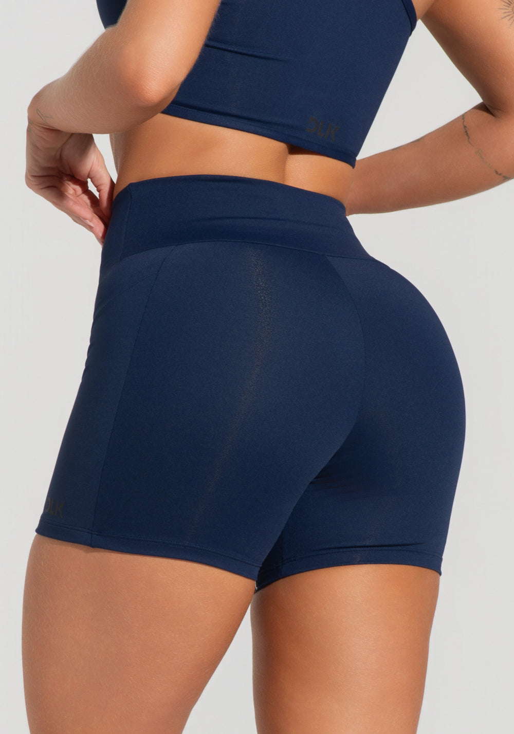 Short Fitness Feminino Com Bolsos Soul Dlk Azul Marinho