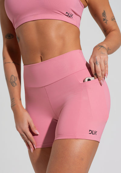 Short Fitness Feminino Com Bolsos Soul Dlk Rosa