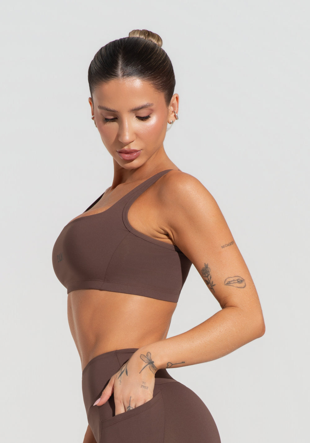 Top Fitness Feminino Com Alças Largas Reguláveis Soul Dlk Marrom