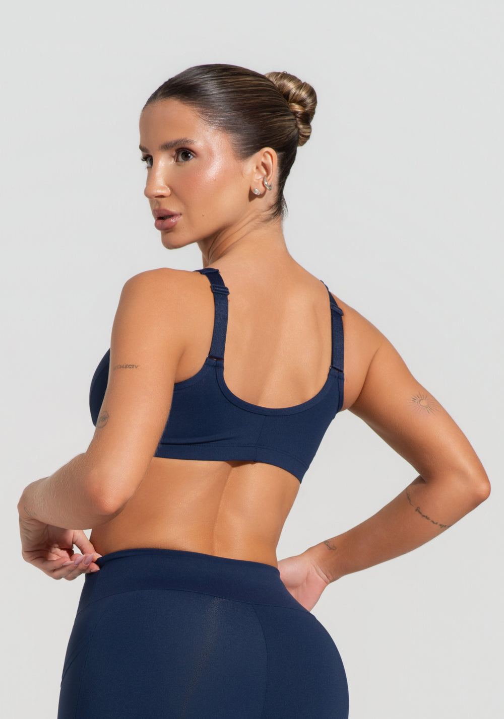 Top Fitness Feminino Com Alças Largas Reguláveis Soul Dlk Azul Marinho