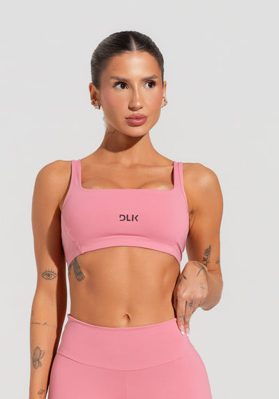Top Fitness Feminino Com Alças Largas Reguláveis Soul Dlk Rosa