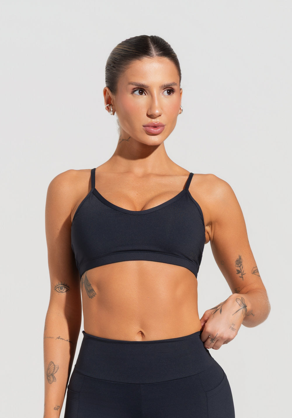 Top Fitness Feminino Com Alças Finas Reguláveis Soul Dlk Preto