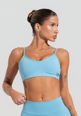 Top Fitness Feminino Com Alças Finas Reguláveis Soul Dlk Azul