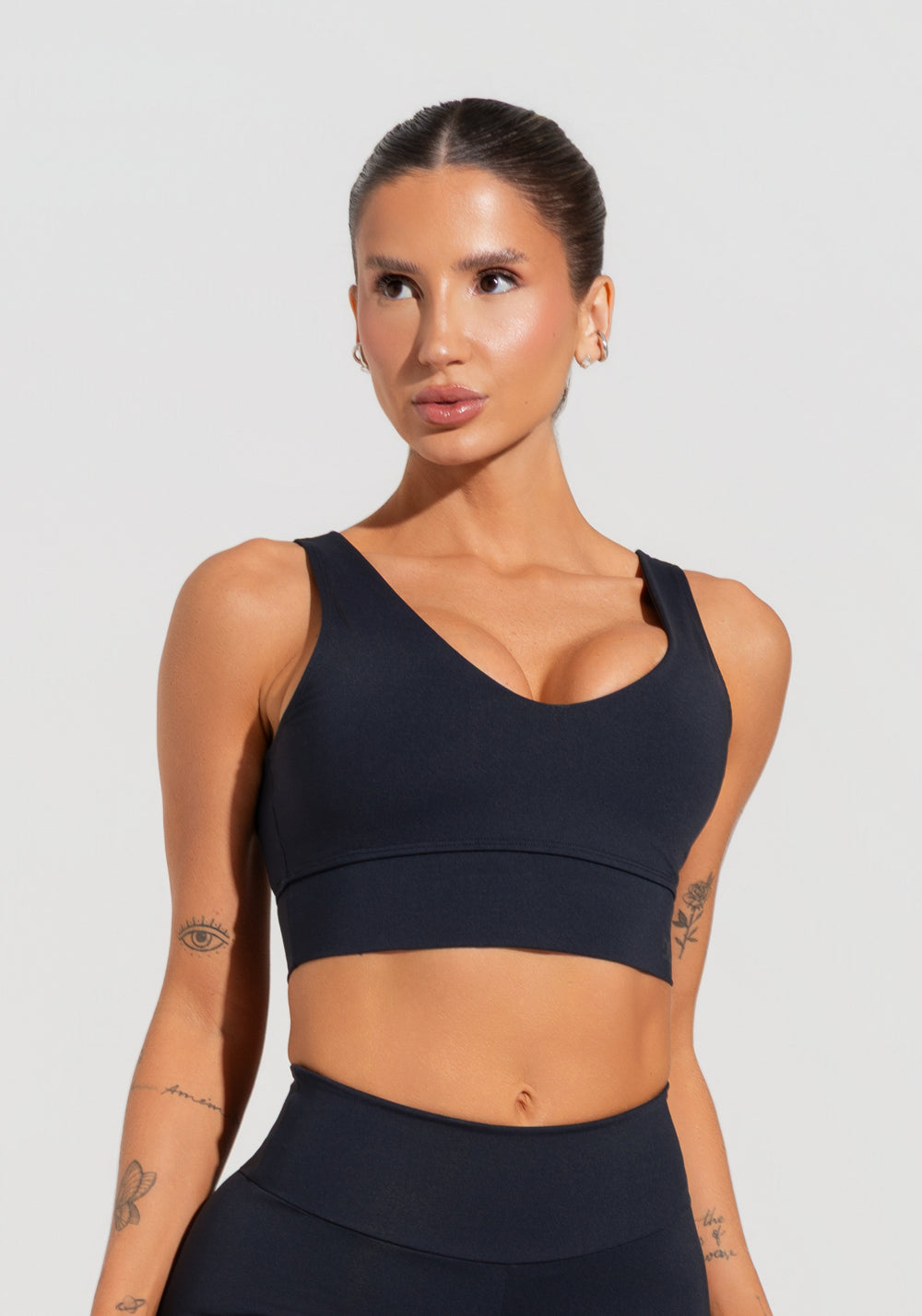 Top Fitness Feminino Com Decote V Soul Dlk Preto