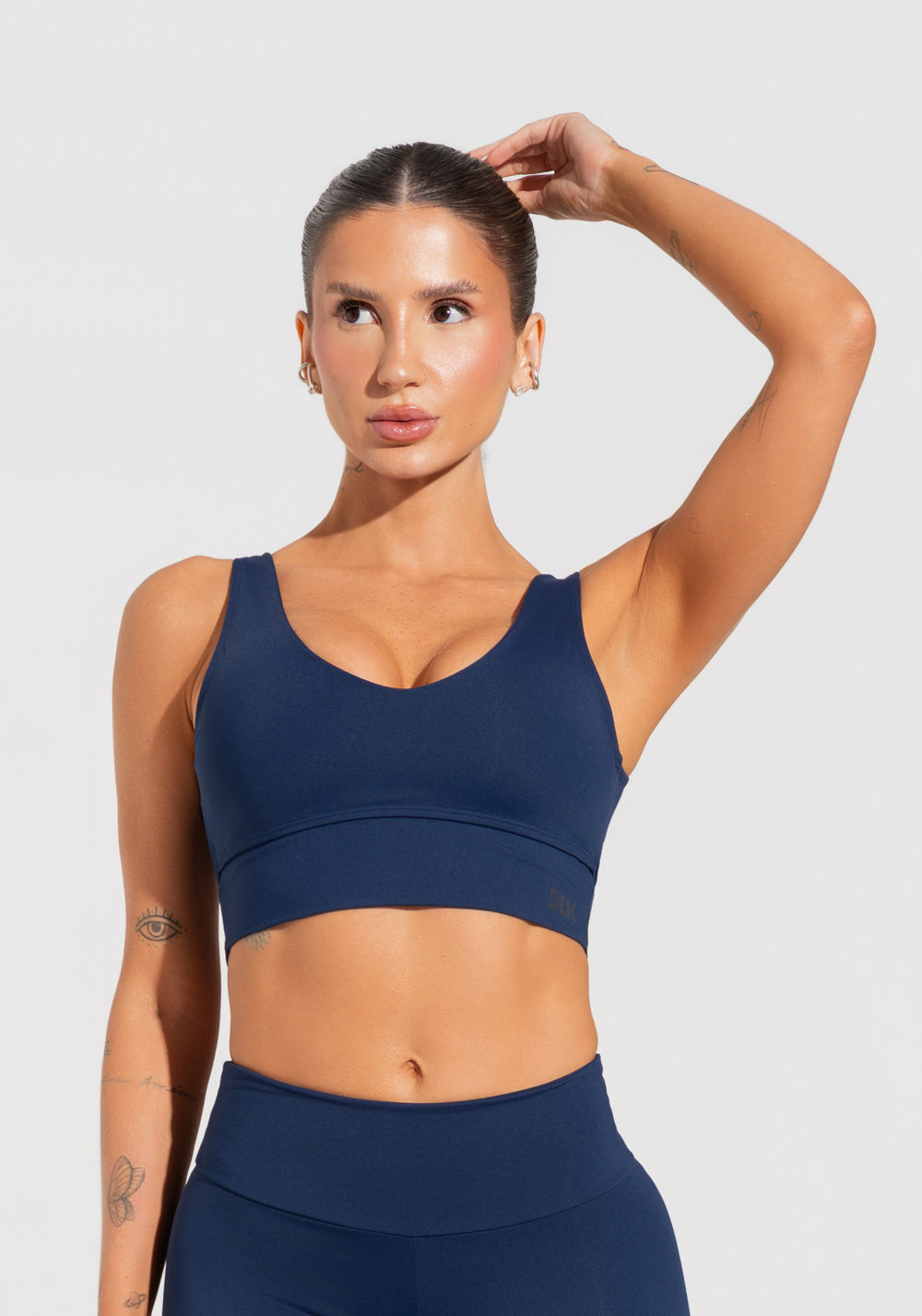 Top Fitness Feminino Com Decote V Soul Dlk Azul Marinho