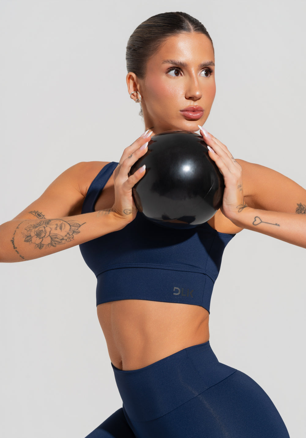 Top Fitness Feminino Com Decote V Soul Dlk Azul Marinho