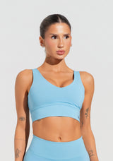 Top Fitness Feminino Com Decote V Soul Dlk Azul