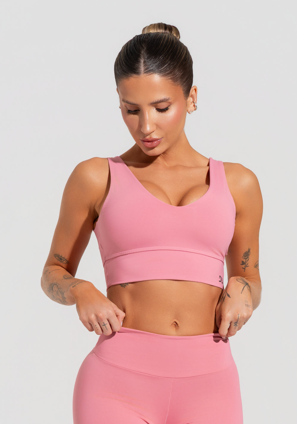 Top Fitness Feminino com Decote V Soul Dlk Rosa