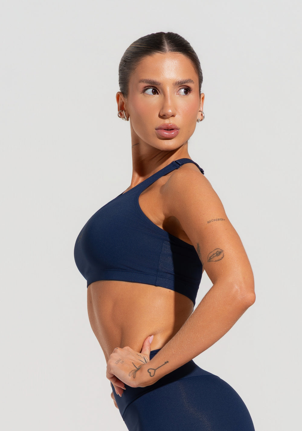 Top Fitness Feminino Com Alças Reguláveis Soul Dlk Azul Marinho