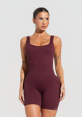 Macaquinho Fitness Feminino Vinho Canelado Com Bojo Seamless+ Dlk