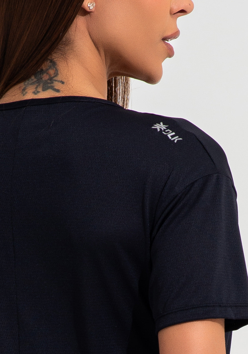 Blusa T-shirt Fitness Feminina De Poliamida Básica Dlk Preto