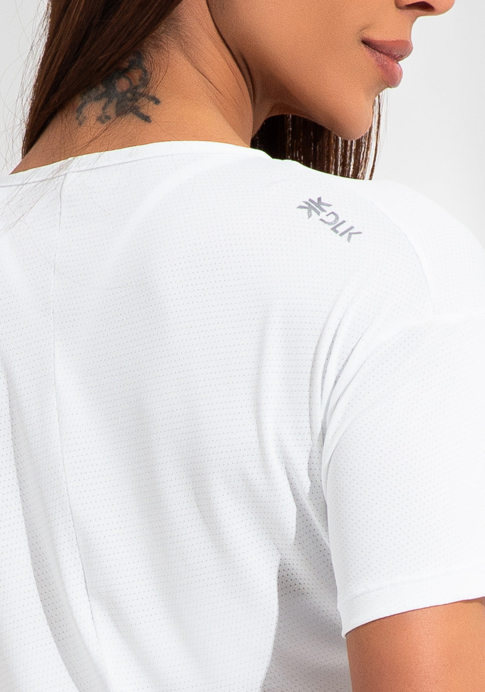 Blusa T-shirt Fitness Feminina De Poliamida Básica Dlk Branco