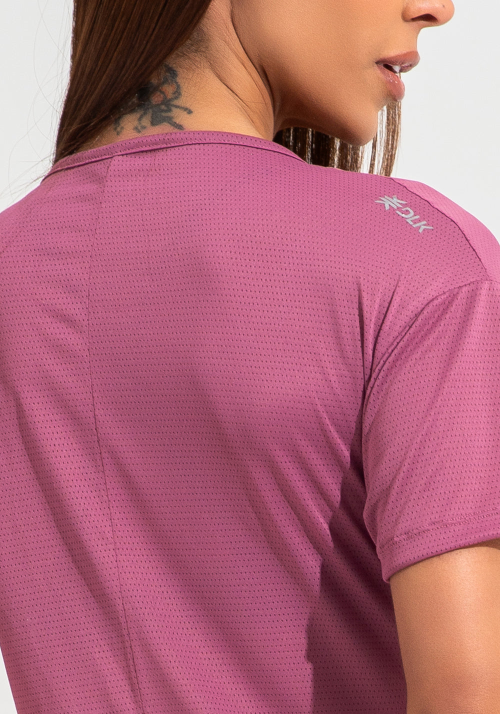 Blusa T-shirt Fitness Feminina De Poliamida Básica Dlk Rosa Antigo