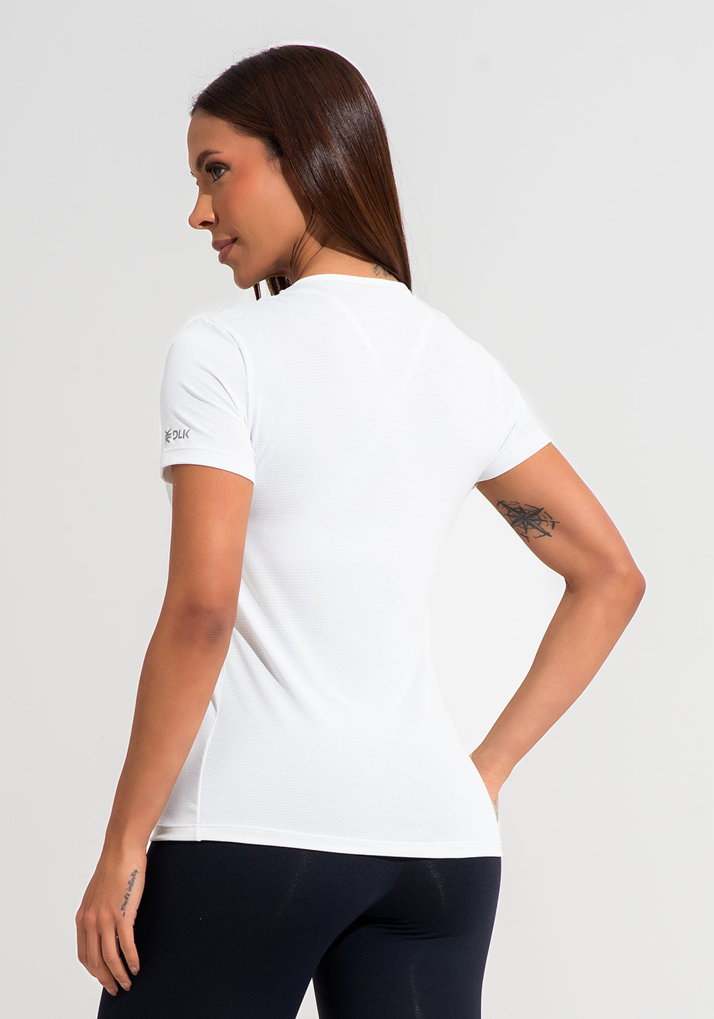 Blusa Baby Look Feminina De Poliamida Básica Dlk Branco