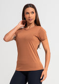 Blusa Baby Look Feminina De Poliamida Básica Dlk Marrom