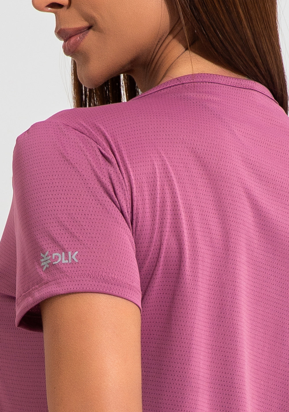 Blusa Baby Look Feminina De Poliamida Básica Dlk Rosa Antigo