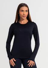 Blusa Feminina Manga Longa De Poliamida Básica Dlk Preto