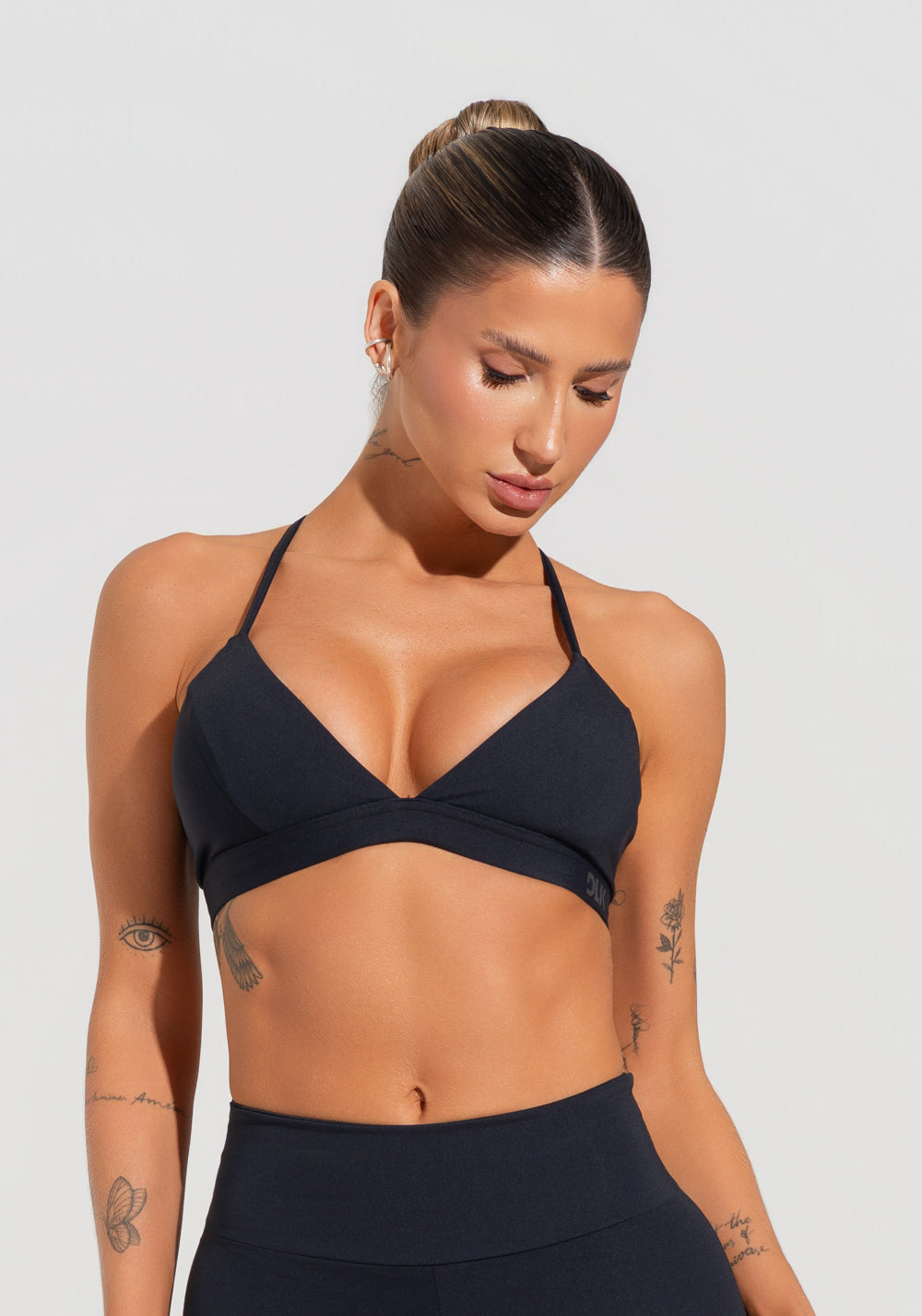 Top Fitness Feminino Triângulo Com Alças Reguláveis Soul Dlk Preto
