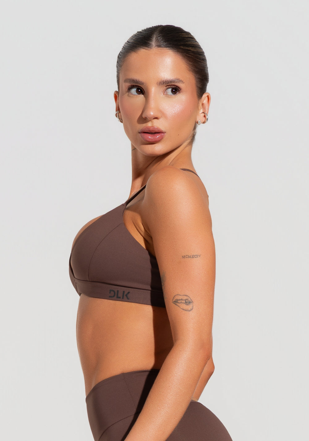 Top Fitness Feminino Triângulo Com Alças Reguláveis Soul Dlk Marrom
