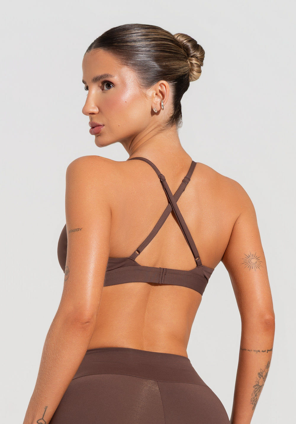 Top Fitness Feminino Triângulo Com Alças Reguláveis Soul Dlk Marrom
