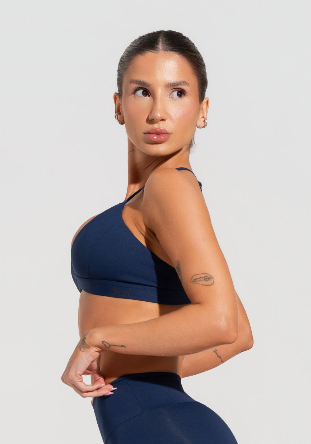 Top Fitness Feminino Triângulo Com Alças Reguláveis Soul Dlk Azul Marinho