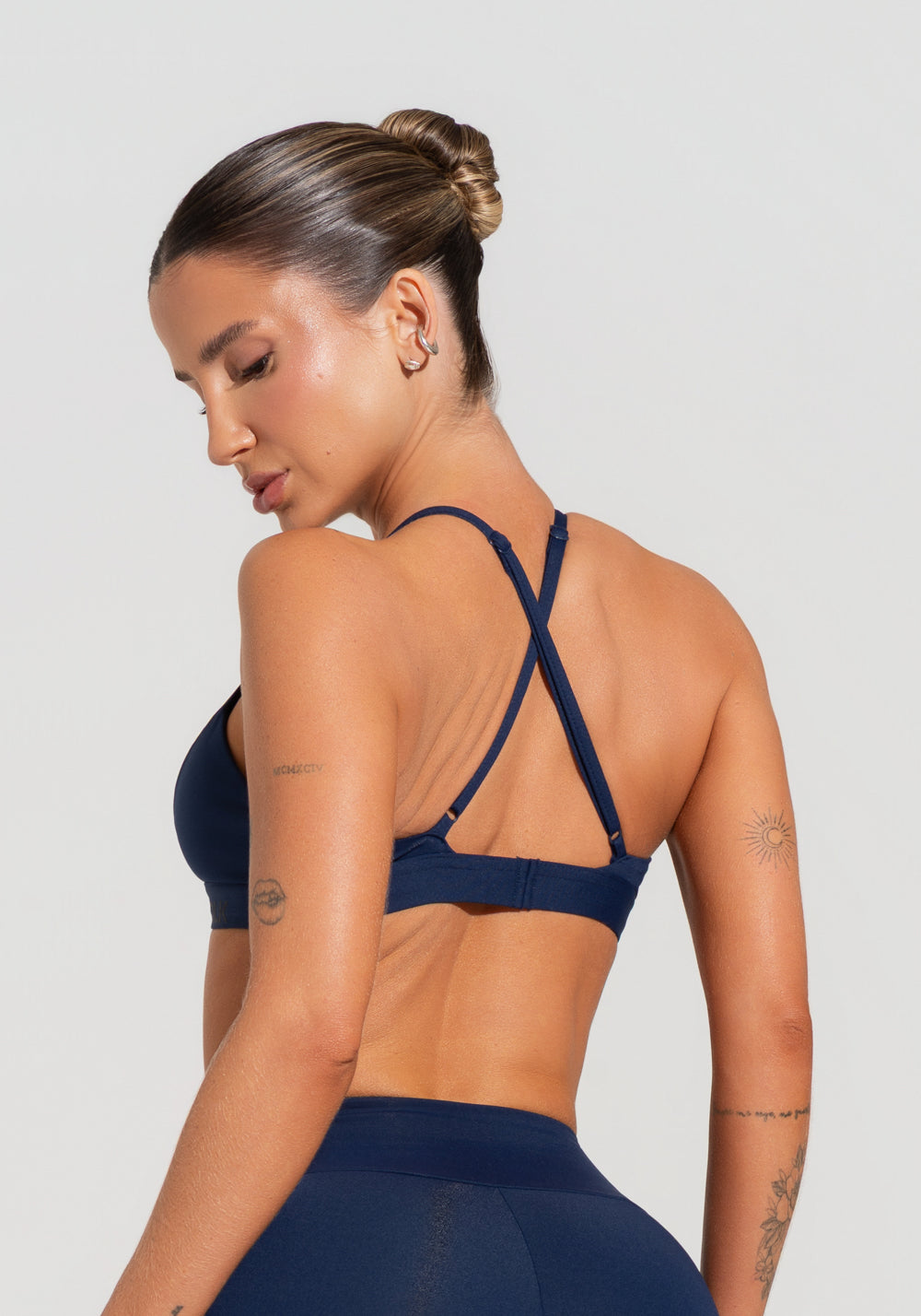 Top Fitness Feminino Triângulo Com Alças Reguláveis Soul Dlk Azul Marinho