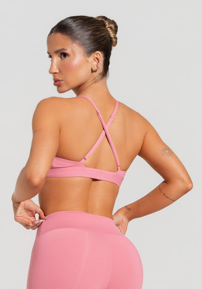 Top Fitness Feminino Triângulo Com Alças Reguláveis Soul Dlk Rosa