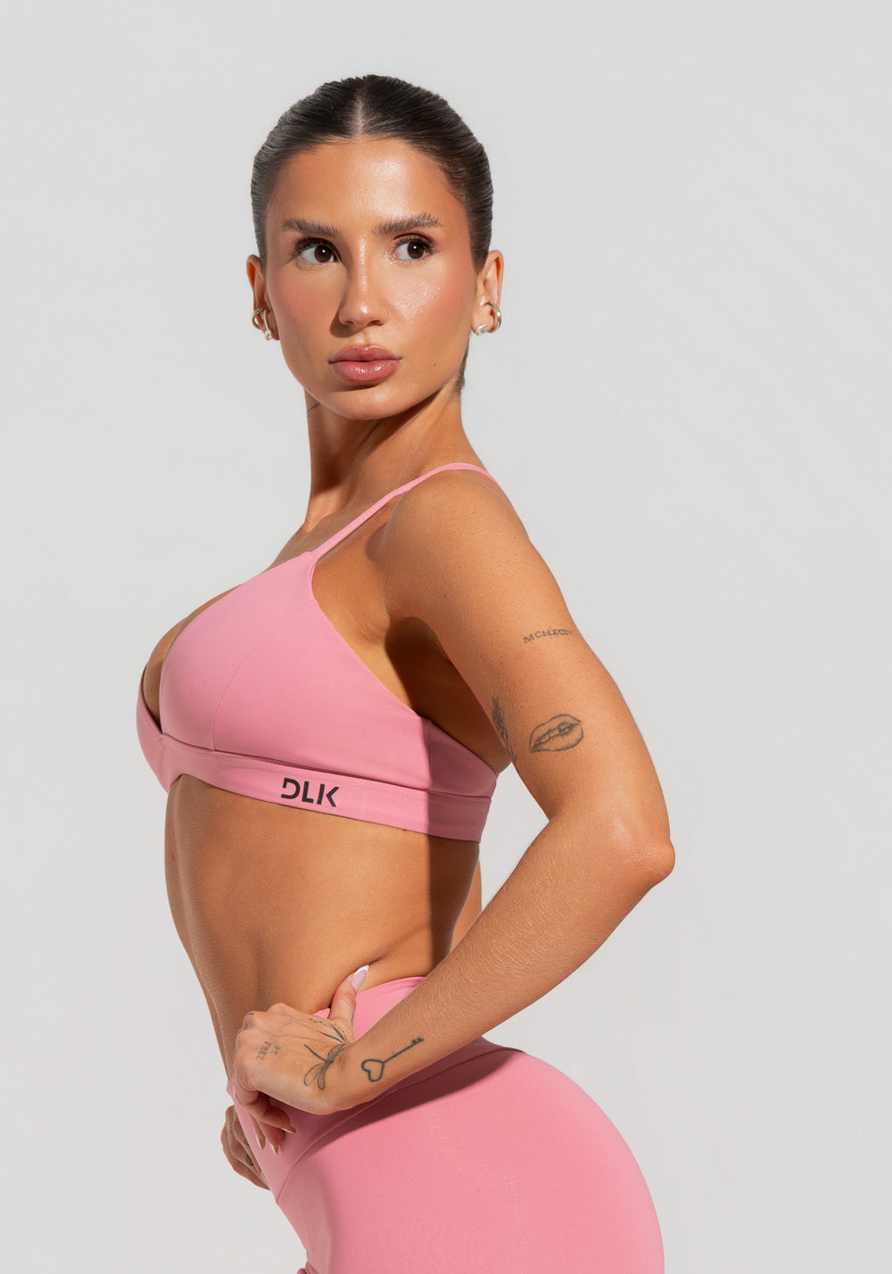 Top Fitness Feminino Triângulo Com Alças Reguláveis Soul Dlk Rosa